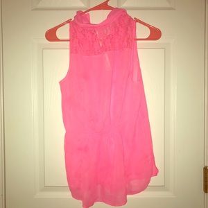 Pink lace tank top